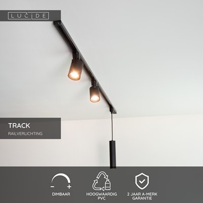 Lucide TRACK T-koppelstuk  B - 1-fase Railsysteem / Railverlichting - Zwart (Uitbreiding)